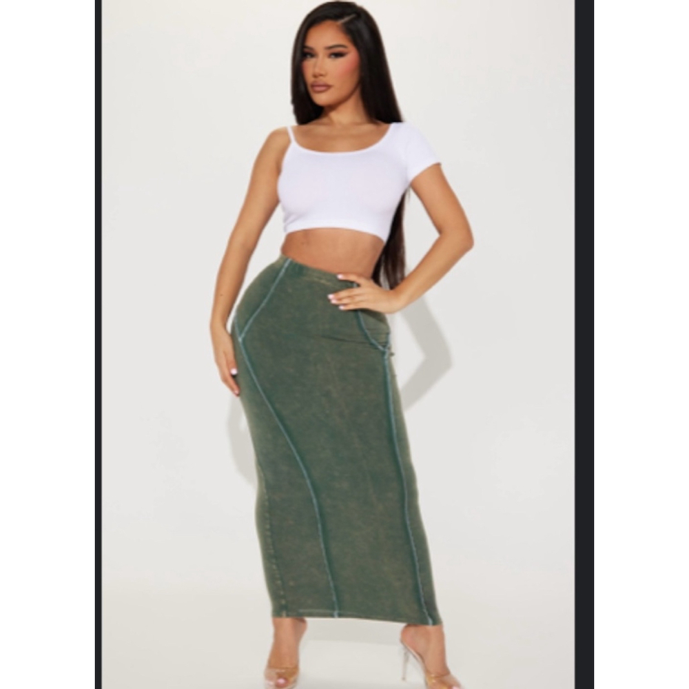 fashionova maxi Skirt - Green - Size 1x